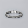 Bracelet homme chaine maille acier plaque noir