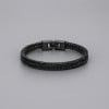 Bracelet homme chaine maille acier plaque noir