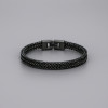 Bracelet homme chaine maille acier plaque noir