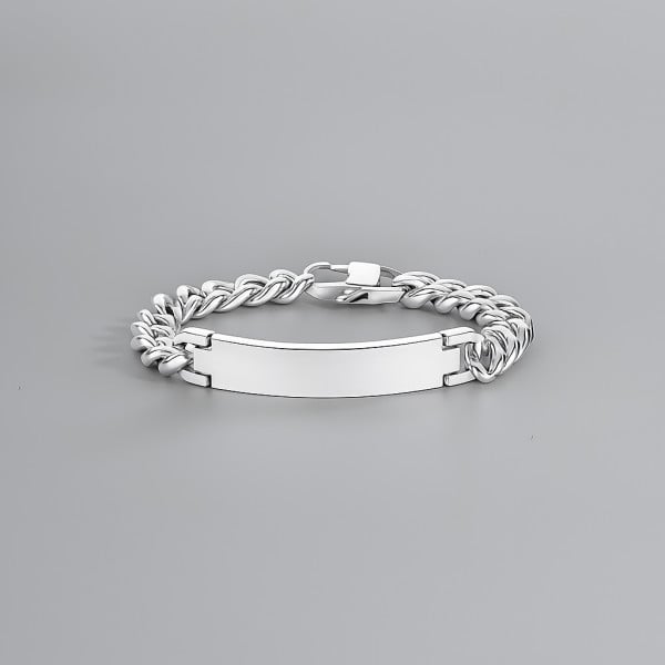 Bracelet personnalise homme gourmette acier chaine a graver