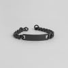 M Bracelet personnalise noir gourmette acier homme personnalisable