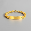 M Bracelet personnalise noir gourmette acier homme personnalisable