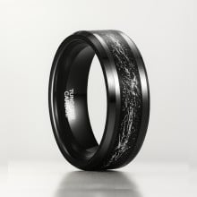 Personalized black Tungsten wedding ring