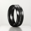 Bague personnalisee alliance anneau Tungstene noir