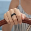 Bague personnalisee alliance anneau Tungstene noir