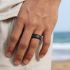 Bague personnalisee alliance anneau Tungstene noir