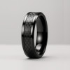 Bague ceramique noire homme fibre de carbone personnalisable