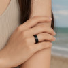 Bague ceramique noire homme fibre de carbone personnalisable