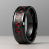  Bague mariage personnalisee ceramique noir fibre de carbone