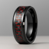 Personalized black ceramic carbon fiber wedding ring