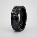 Fede nuziale personalizzata in fibra di carbonio ceramica nera