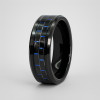R Bague mariage personnalisee ceramique noir fibre de carbone