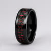 R Bague mariage personnalisee ceramique noir fibre de carbone