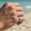 Blanc Bague Titane Alliance 6mm Brossée Rainurée Personnalisable