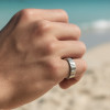 Blanc Bague Titane Alliance 6mm Brossée Rainurée Personnalisable