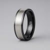 1 Bague homme anneau tungstene noir ligne brosse personnalisable