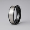 1 Bague homme anneau tungstene noir ligne brosse personnalisable