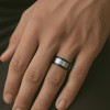 1 Bague homme anneau tungstene noir ligne brosse personnalisable