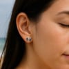 Silver bow tie stud earrings