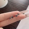 Boucles d'oreilles argent clous noeud papillon