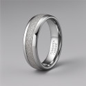 6mm Bague mariage personnalisee alliance dome tungstene fibre blanche