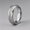 6mm Bague mariage personnalisee alliance dome tungstene fibre blanche