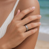 6mm Bague mariage personnalisee alliance dome tungstene fibre blanche