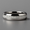 6mm Bague mariage personnalisee alliance dome tungstene fibre blanche