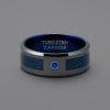 Bleu Bague alliance anneau fibre bleue tungstene zirconium personnalisable