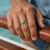 Bague personnalisee plaquee or rose tungstene bois opale