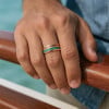 Bague personnalisee plaquee or rose tungstene bois opale