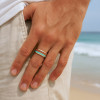 Bague personnalisee plaquee or rose tungstene bois opale