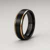 D Bague mariage personnalisable tungstene brosse noir