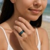6mm Bague couple personnalisee tungstene noir nacre abalone