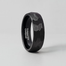 Modern Union – Customizable Hammered Tungsten Wedding Ring