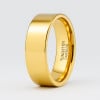 dore Bague personnalisee alliance anneau plat tungstene polie miroir