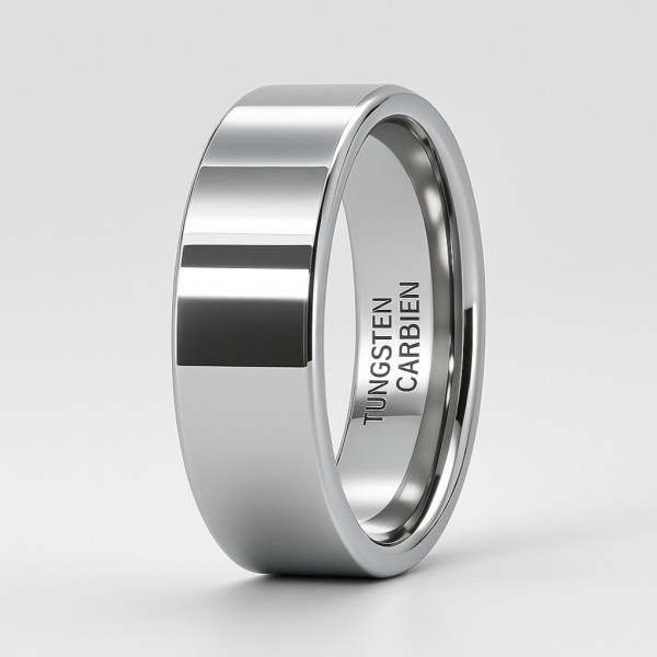 Anillo de tungsteno personalizable – Acabado espejo en colores