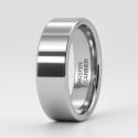 D Bague personnalisee alliance anneau plat tungstene polie miroir