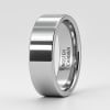 Personalized Wedding Band Flat Tungsten Ring Polished Mirror