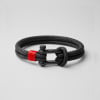 Noir Bracelet corde fermoir manille marin acier