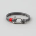 Rope bracelet with marine steel shackle clasp