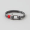 Gris Bracelet corde fermoir manille marin acier