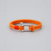 Orange Bracelet corde fermoir manille marin acier