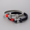 Bracelet corde fermoir manille marin acier