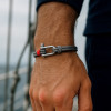 Bracelet corde fermoir manille marin acier