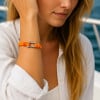 Bracelet corde fermoir manille marin acier