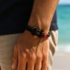 Bracelet corde fermoir manille marin acier