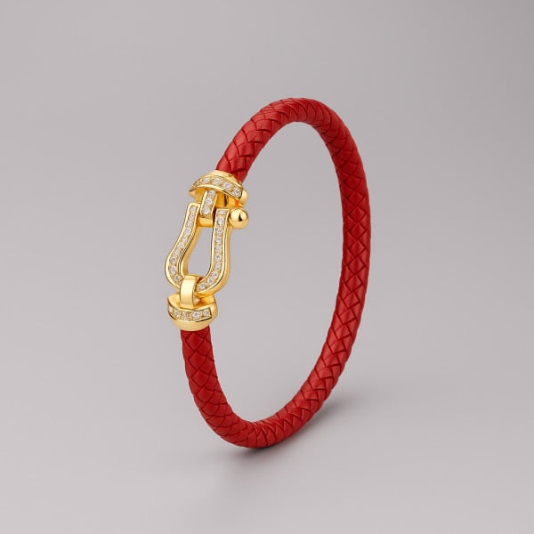 Bracelet femme cuir fermoir manille marin acier