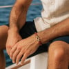 Bracelet femme cuir fermoir manille marin acier