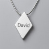 Men's High Polished Tungsten Lozenge Pendant